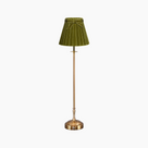METALL Rechargeable Lamp With 7.1" Olive Green Velvet Lampshade