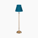 METALL Rechargeable Lamp With 7.1" Teal Velvet Lampshade