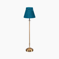 METALL Rechargeable Lamp With 7.1" Teal Velvet Lampshade