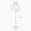 METALL Rechargeable Lamp With 7.1" Marilyn Velvet Lampshade