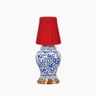 MIN Dynasty Ceramic 9.5" Rechargeable Lamp with 5.5" Marilyn Velvet Lampshade