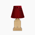 OSCAR BRASS Rechargeable Lamp With 7.1" Vampire Velvet Lampshade