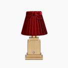 OSCAR BRASS Rechargeable Lamp With 7.1" Vampire Velvet Lampshade