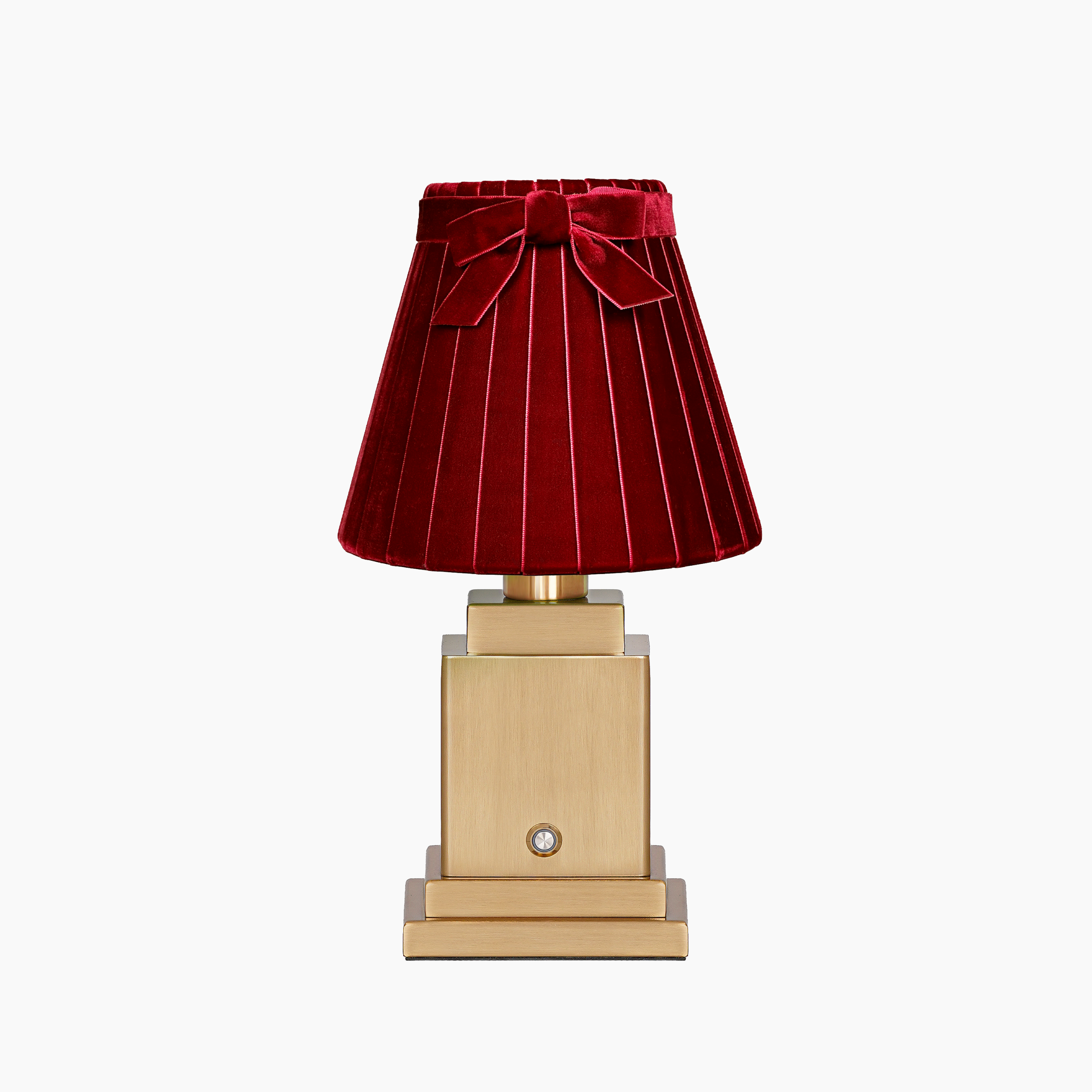 OSCAR BRASS Rechargeable Lamp With 7.1" Vampire Velvet Lampshade