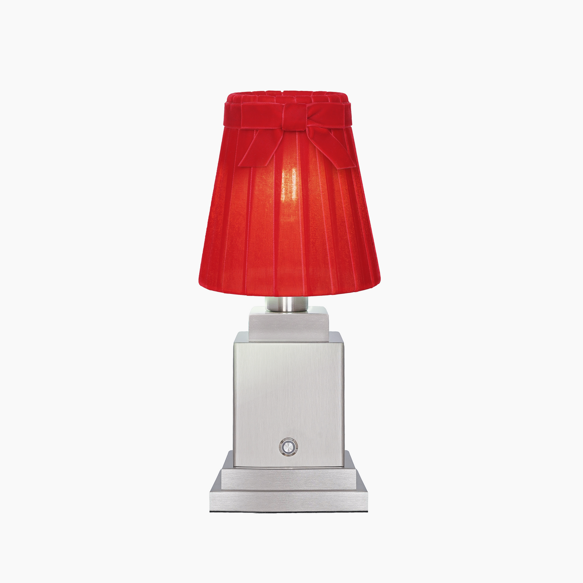OSCAR Silver Rechargeable Lamp with 5.5" Marilyn Velvet Lampshade