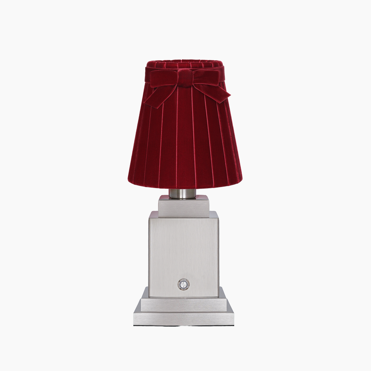 OSCAR Silver Rechargeable Lamp with 5.5" Vampire Velvet Lampshade