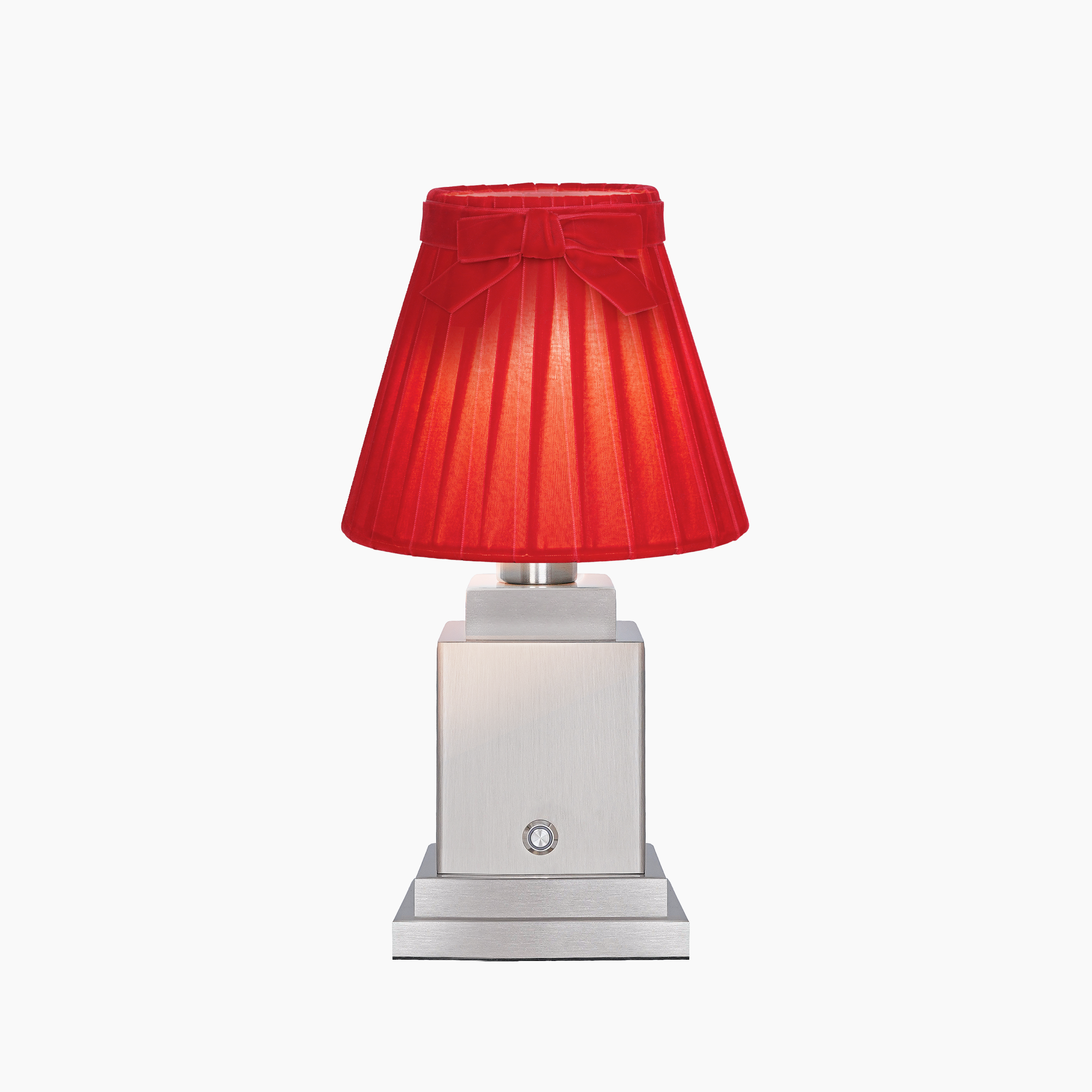 OSCAR Silver Rechargeable Lamp with 7.1" Marilyn Velvet Lampshade