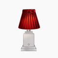 OSCAR Silver Rechargeable Lamp with 7.1" Vampire Velvet Lampshade