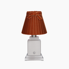 OSCAR Silver Rechargeable Lamp with 7.1" Burnt Orange Velvet Lampshade