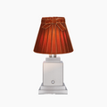 OSCAR Silver Rechargeable Lamp with 7.1" Burnt Orange Velvet Lampshade