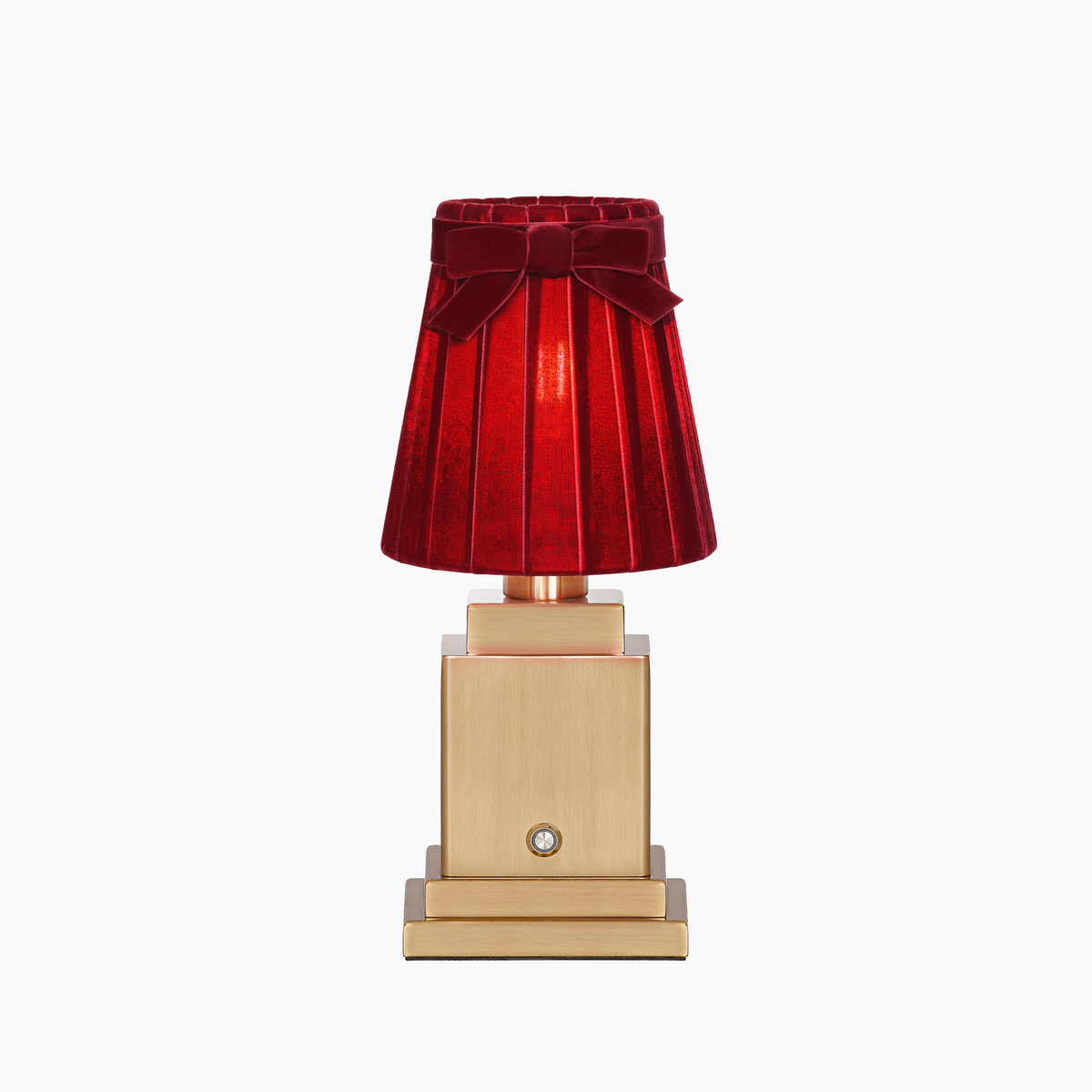 OSCAR Brass Rechargeable Lamp with 5.5" Vampire Velvet Lampshade