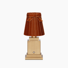 OSCAR Brass Rechargeable Lamp with 5.5" Burnt Orange Velvet Lampshade