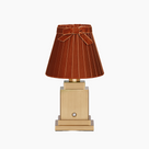 OSCAR Brass Rechargeable Lamp with 7.1" Burnt Orange Velvet Lampshade