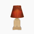 OSCAR Brass Rechargeable Lamp with 7.1" Burnt Orange Velvet Lampshade