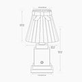 OSCAR Brass Rechargeable Lamp with 7.1" Teal Velvet Lampshade