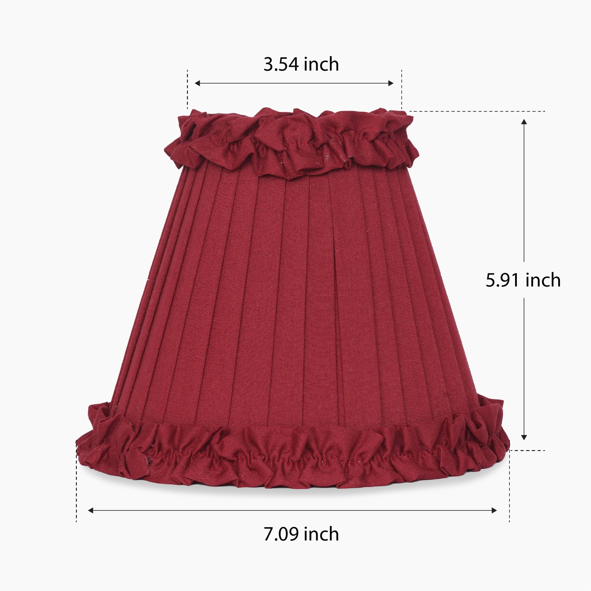 Red Wine Frilled Fabric Lampshade