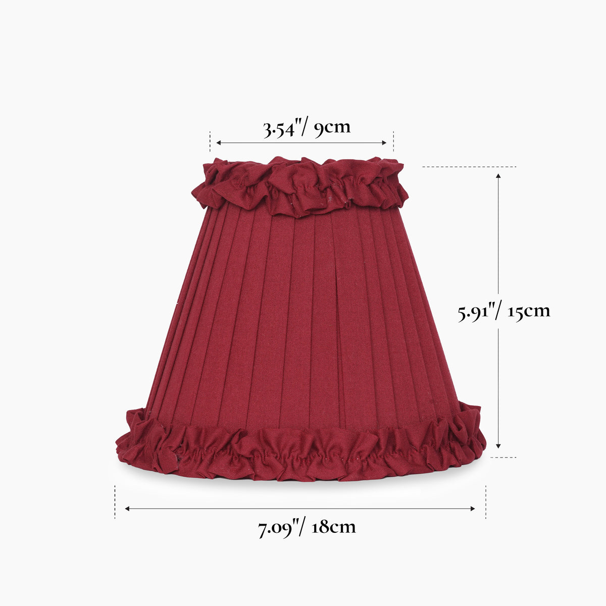 Red Wine Frilled Fabric Lampshade