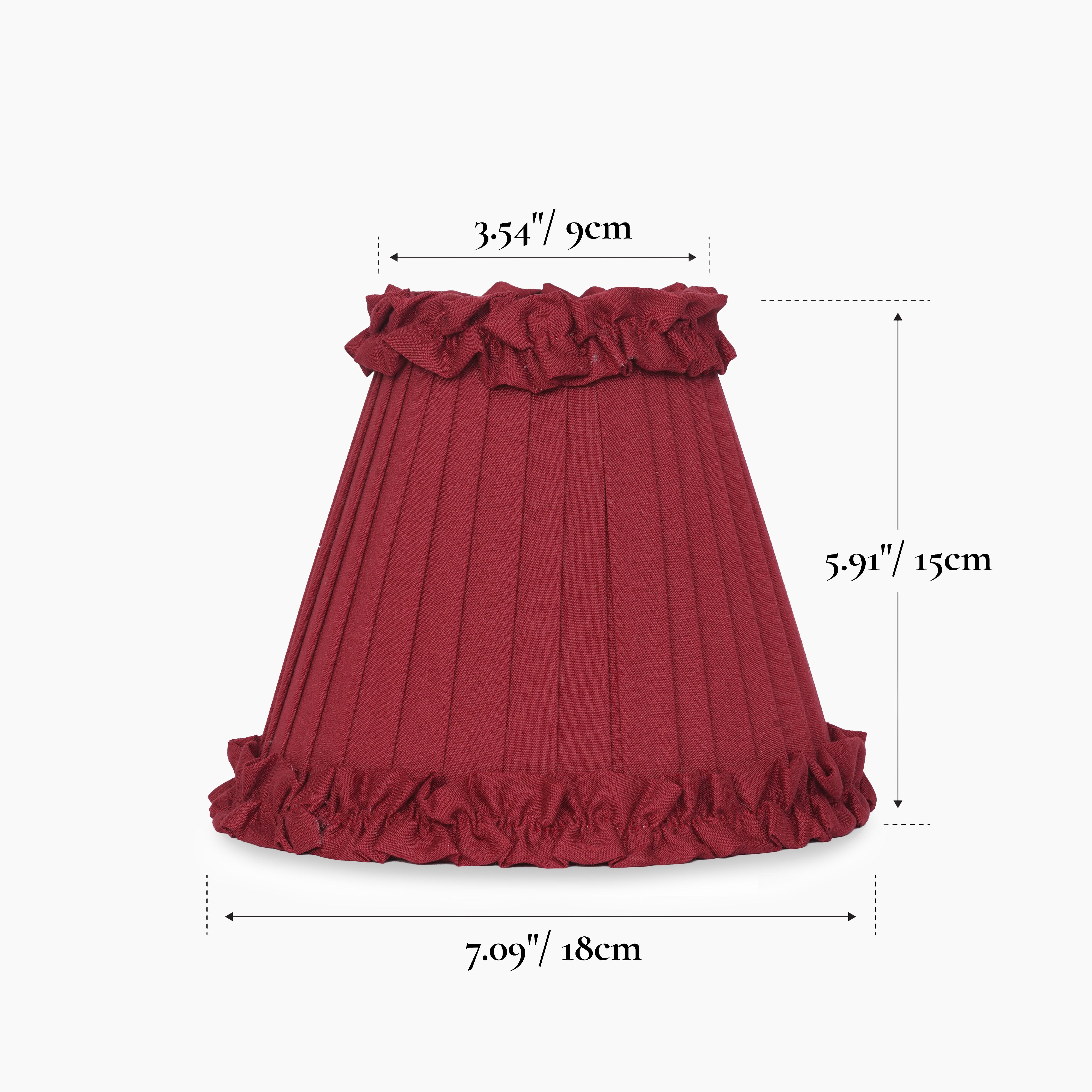 Red Wine Frilled Fabric Lampshade
