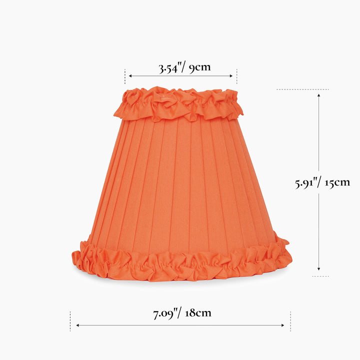 Vermilion Frilled Fabric Lampshade