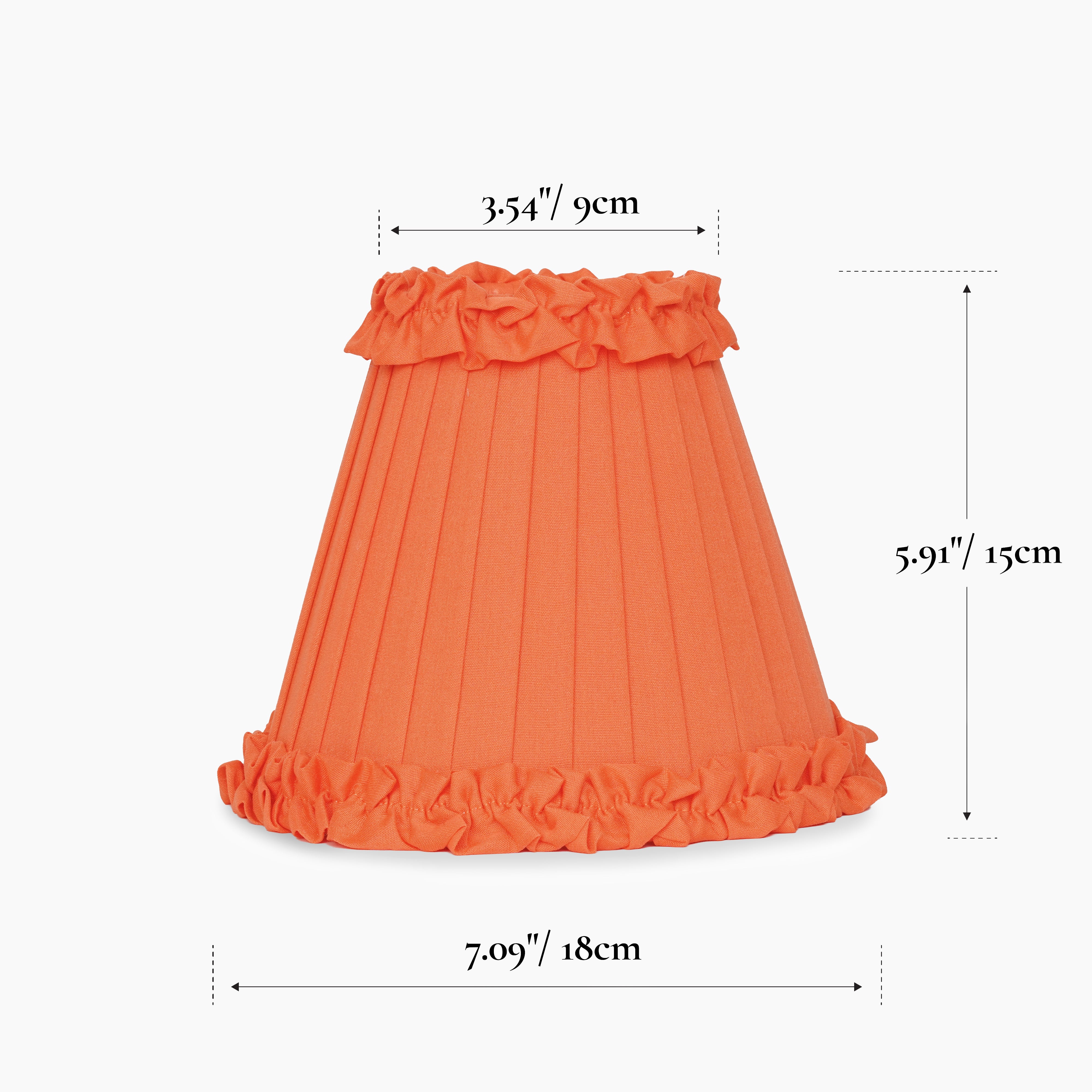Vermilion Frilled Fabric Lampshade