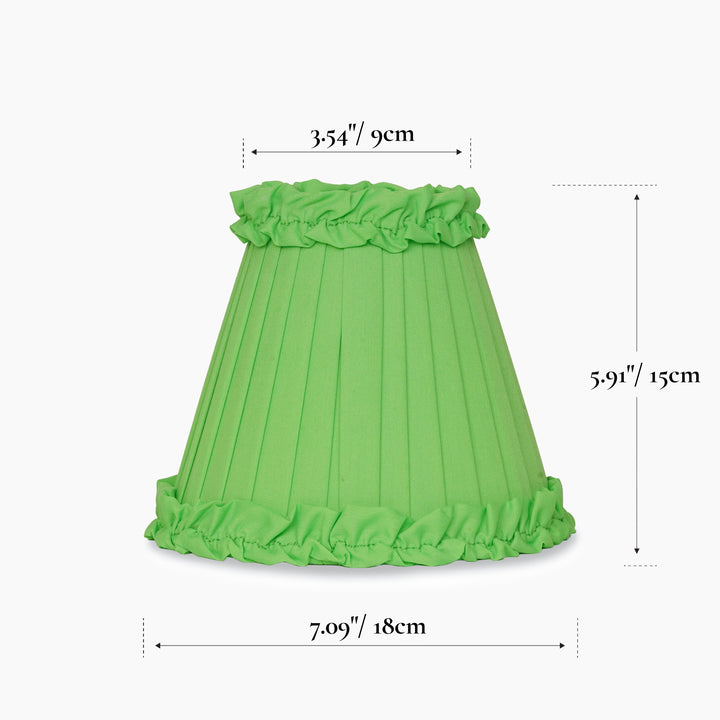 Lime Green Frilled Fabric Lampshade