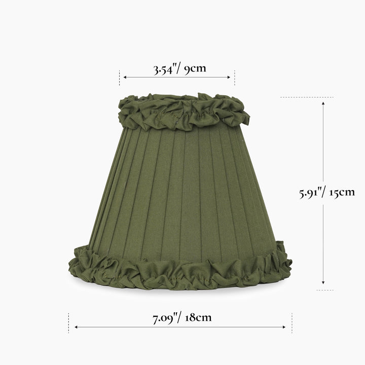 Olive Green Frilled Fabric Lampshade