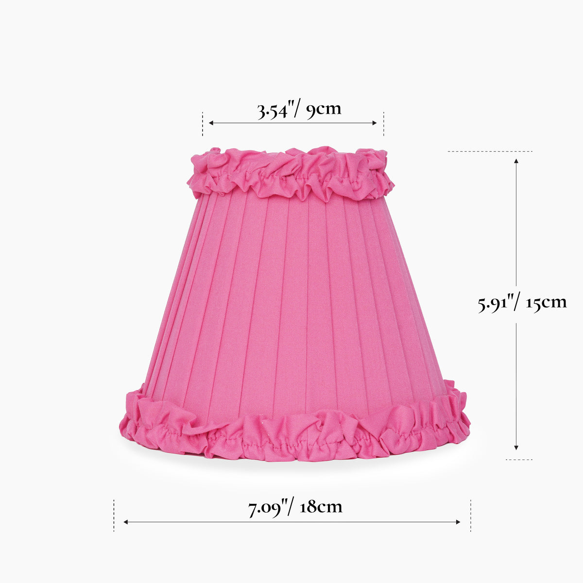 Fuchsia Frilled Fabric Lampshade