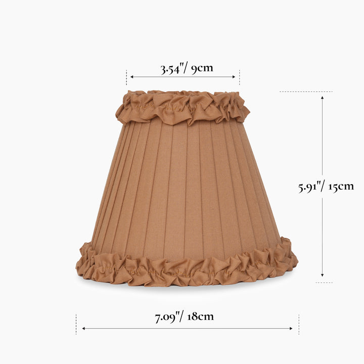 Camel Frilled Fabric Lampshade