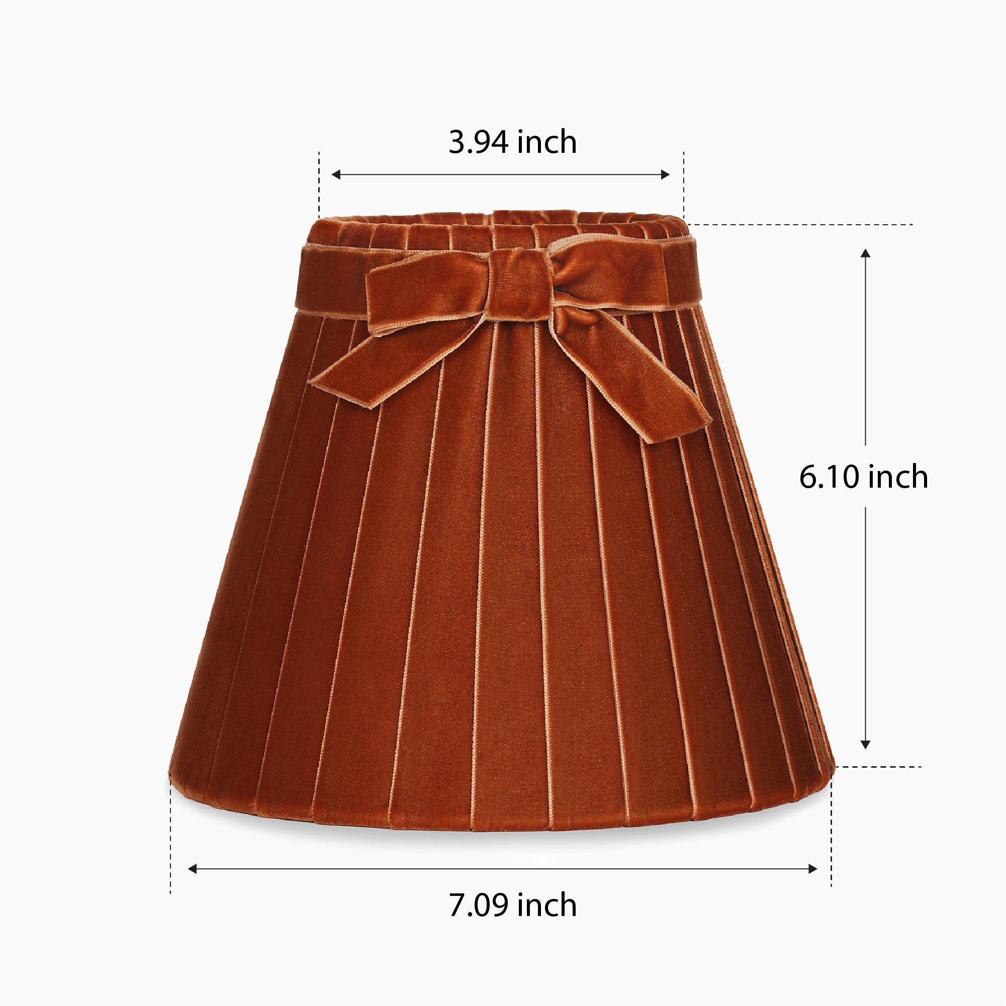 Burnt Orange Velvet 7.1" Lampshade