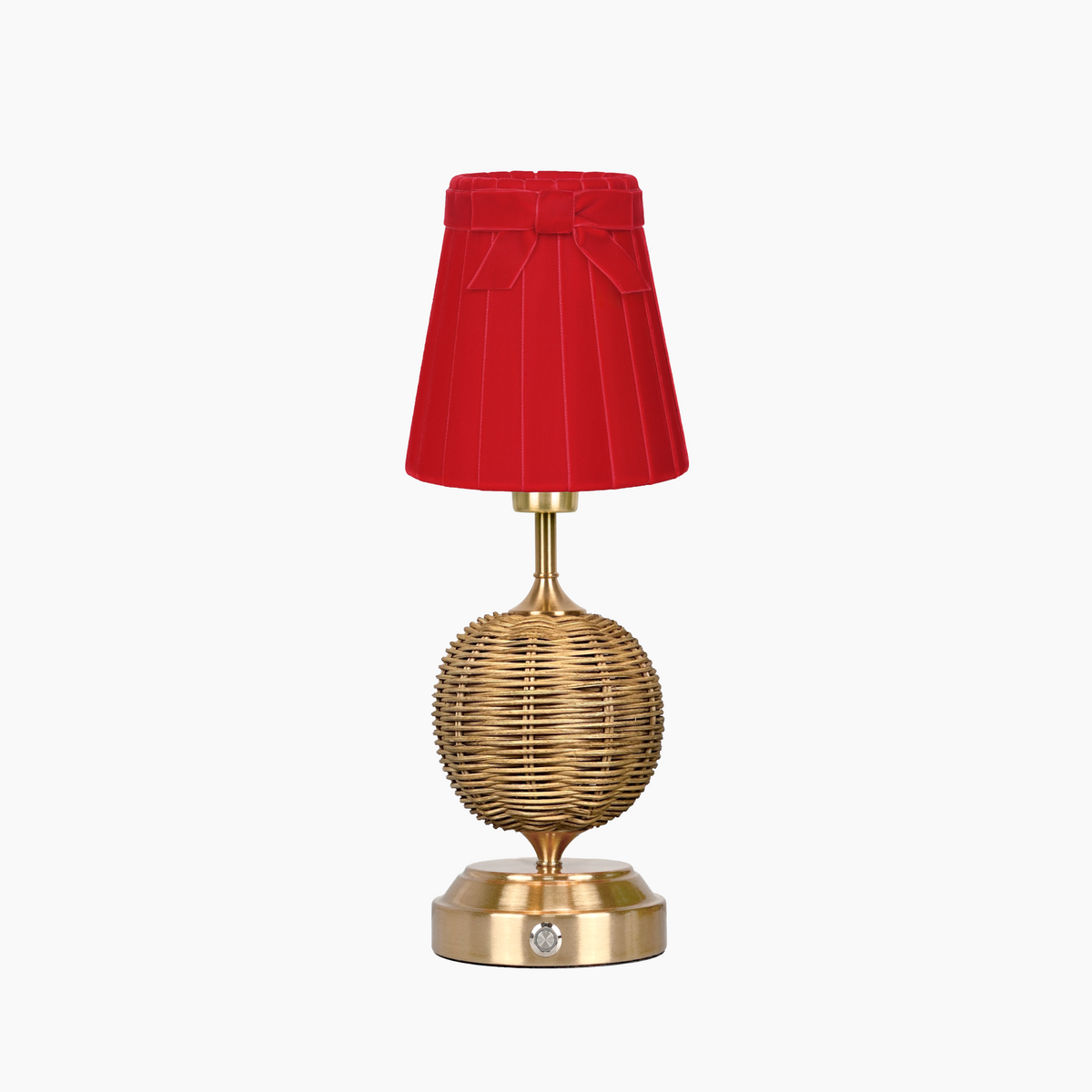 RADEN WICKER Rechargeable Lamp with 5.1" Marilyn Velvet Lampshade