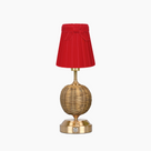 RADEN WICKER Rechargeable Lamp with 5.1" Marilyn Velvet Lampshade