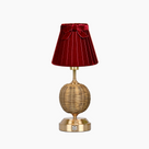 RADEN WICKER Rechargeable Lamp with 7.1" Vampire Velvet Lampshade