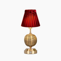 RADEN WICKER Rechargeable Lamp with 7.1" Vampire Velvet Lampshade
