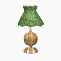 RADEN WICKER Rechargeable Lamp with Olive Seagrass Lampshade