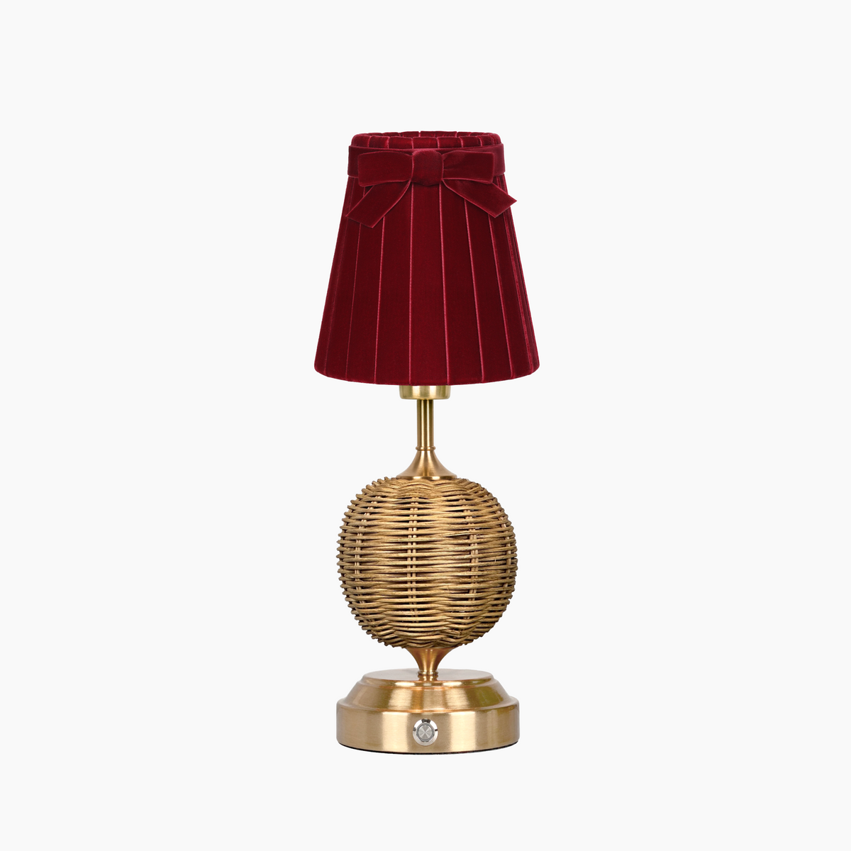 RADEN WICKER Rechargeable Lamp with 5.5" Vampire Velvet Lampshade