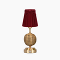 RADEN WICKER Rechargeable Lamp with 5.5" Vampire Velvet Lampshade