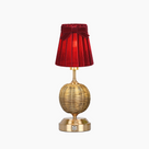RADEN WICKER Rechargeable Lamp with 5.5" Vampire Velvet Lampshade
