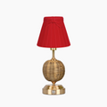 RADEN WICKER Rechargeable Lamp with 7.1" Marilyn Velvet Lampshade