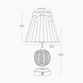 RADEN WICKER Rechargeable Lamp with 7.1" Burnt Orange Velvet Lampshade