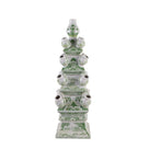 FOUR-LAYER 22.8" Dynasty Angular Tulip Vase in Delft Green
