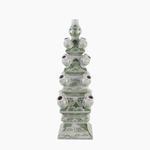 FOUR-LAYER 22.8" Dynasty Angular Tulip Vase in Delft Green
