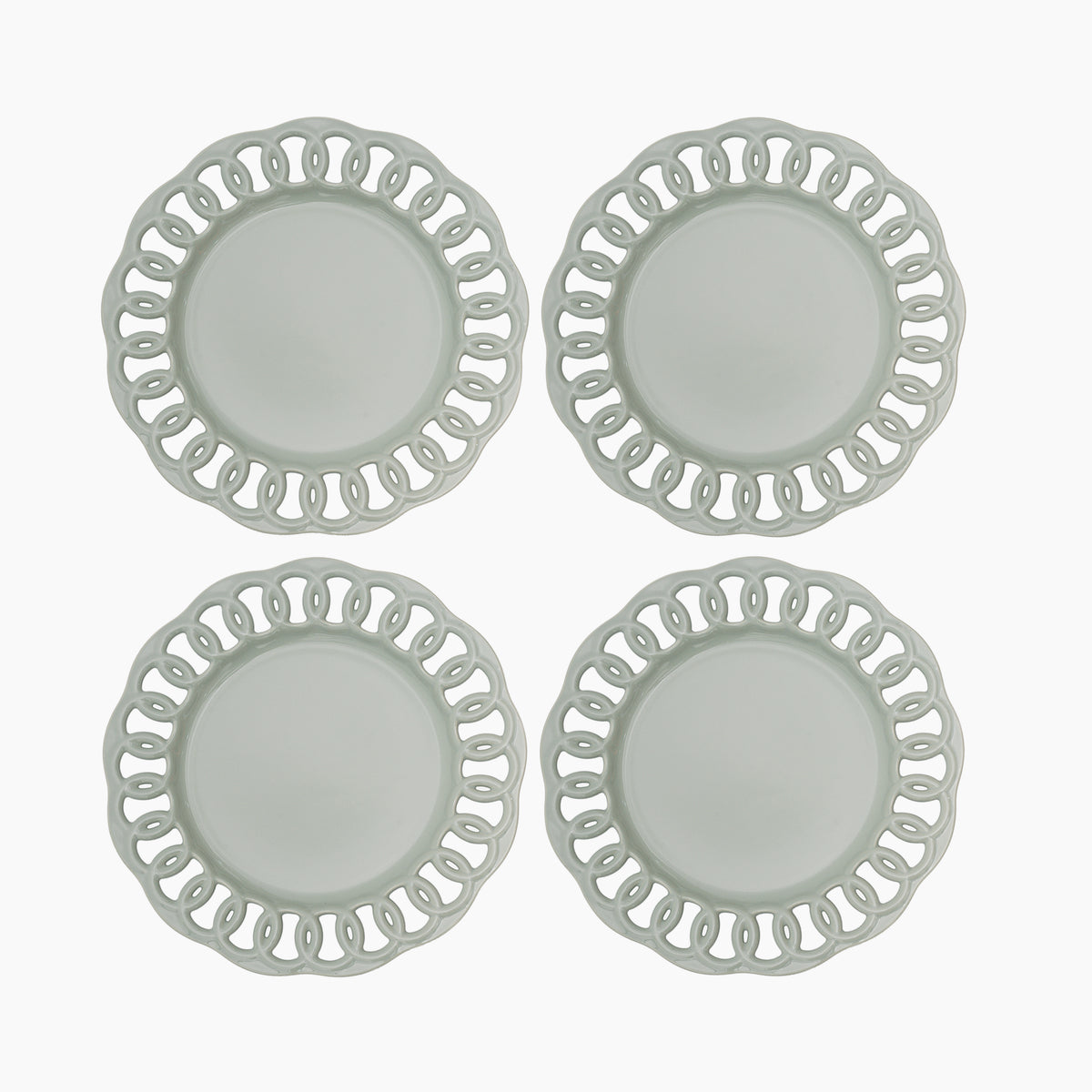 Sage Green Dinner Plates Set for 4