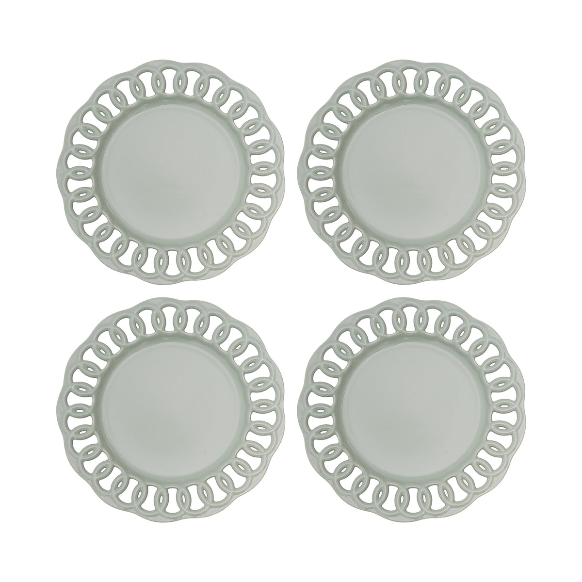 Sage Green Dinner Plates Set for 4