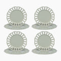Sage Green Dinner and Salad Plates Set for 4