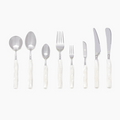 White Marble Flatware Set for 4