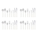 White Marble Flatware Set for 4