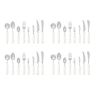 White Marble Flatware Set for 4