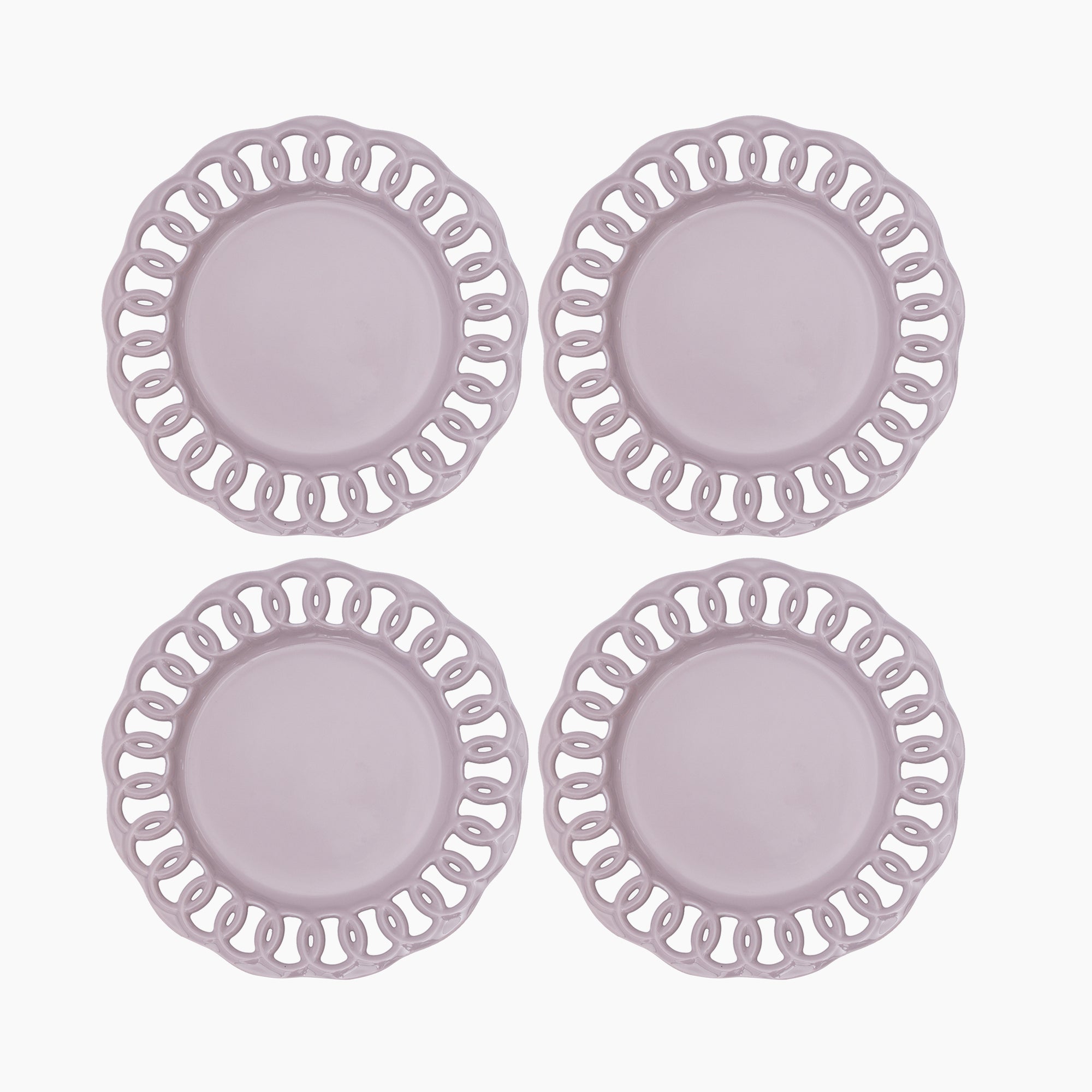 Violet Ceramic Dinner Plates Set of 4