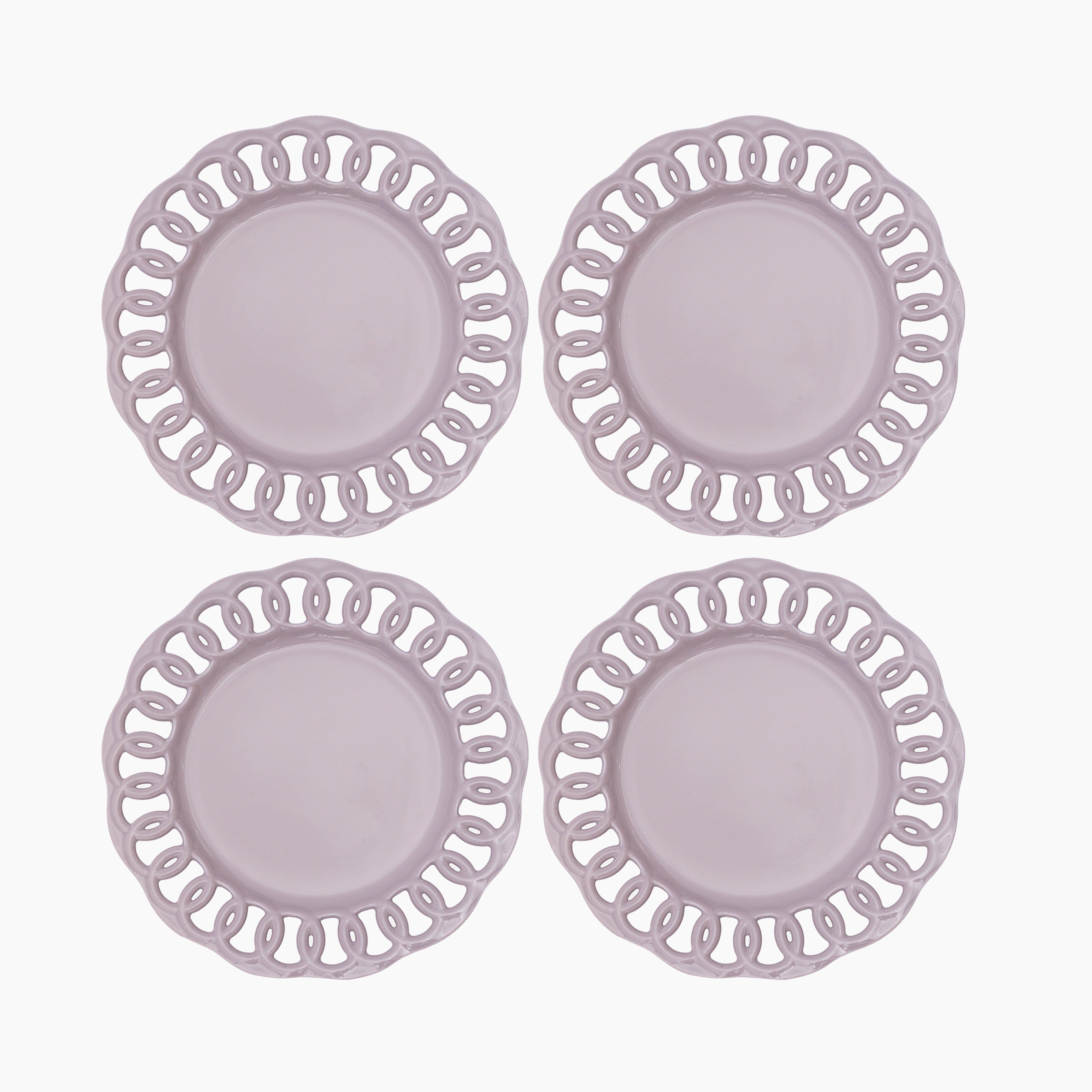 Violet Ceramic Dinner Plates Set of 4