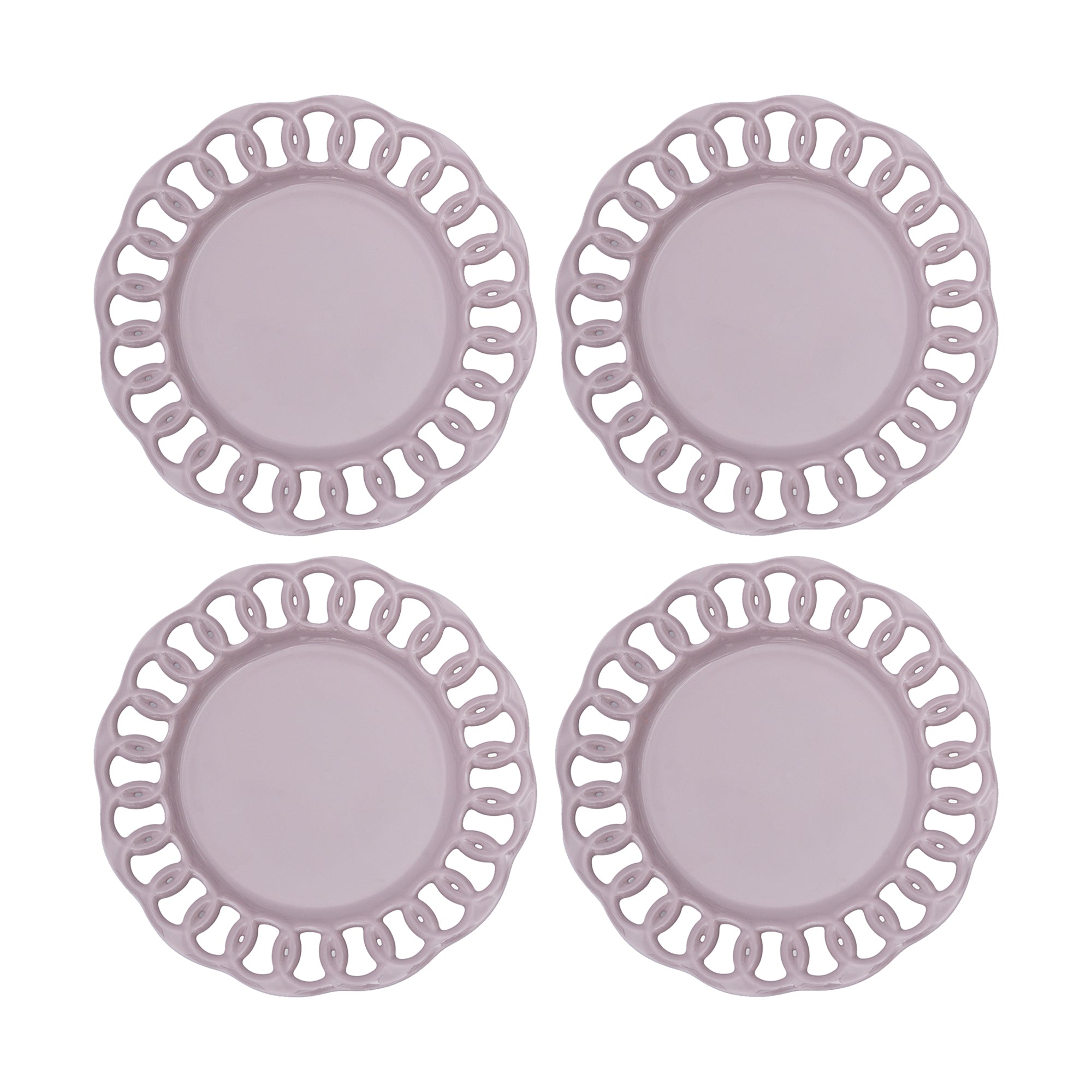 Violet Ceramic Salad Plate Set of 4